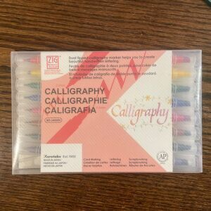 Kuretake ZIG Calligraphy Marker Pens Primary colors set 8 Dual Tip Scrapbooking